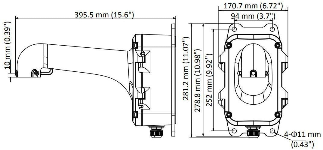 DS-1604ZJ-BOX Mounting Bracket with Backbox for PTZ Speed Dome