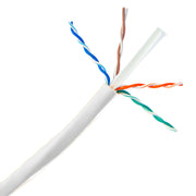 1000 ft Cat6e UTP Solid Cable – White, 600 MHz
