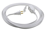 12 ft 3‑Outlet Extension Cord, White 16 AWG/2