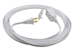 12 ft 3‑Outlet Extension Cord, White 16 AWG/2