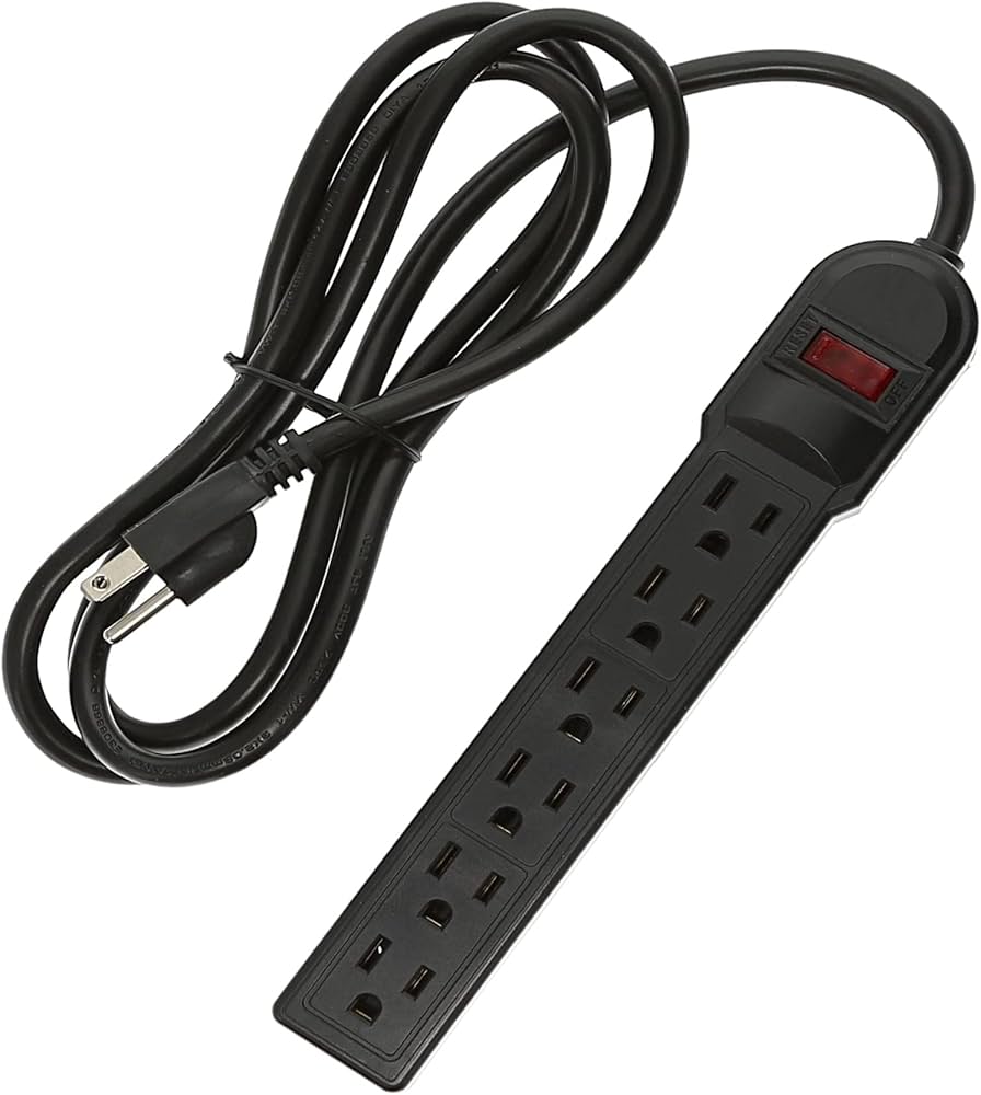 12 ft 6‑Outlet Surge Protector 14 AWG/3 15 A 90 J