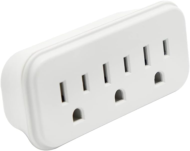 3‑Outlet Grounding Wall Tap AC125 V 15 A