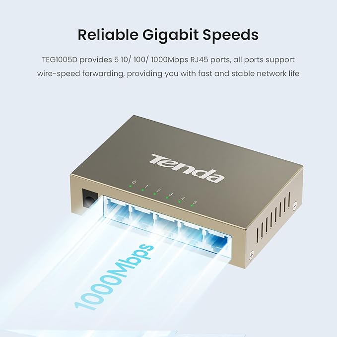 w G1005D 5‑Port Gigabit Desktop Switch