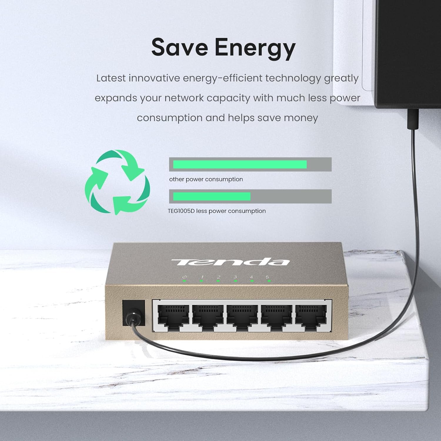 w G1005D 5‑Port Gigabit Desktop Switch