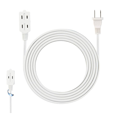 9 ft 3‑Outlet Extension Cord, White 16 AWG/2