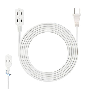 9 ft 3‑Outlet Extension Cord, White 16 AWG/2