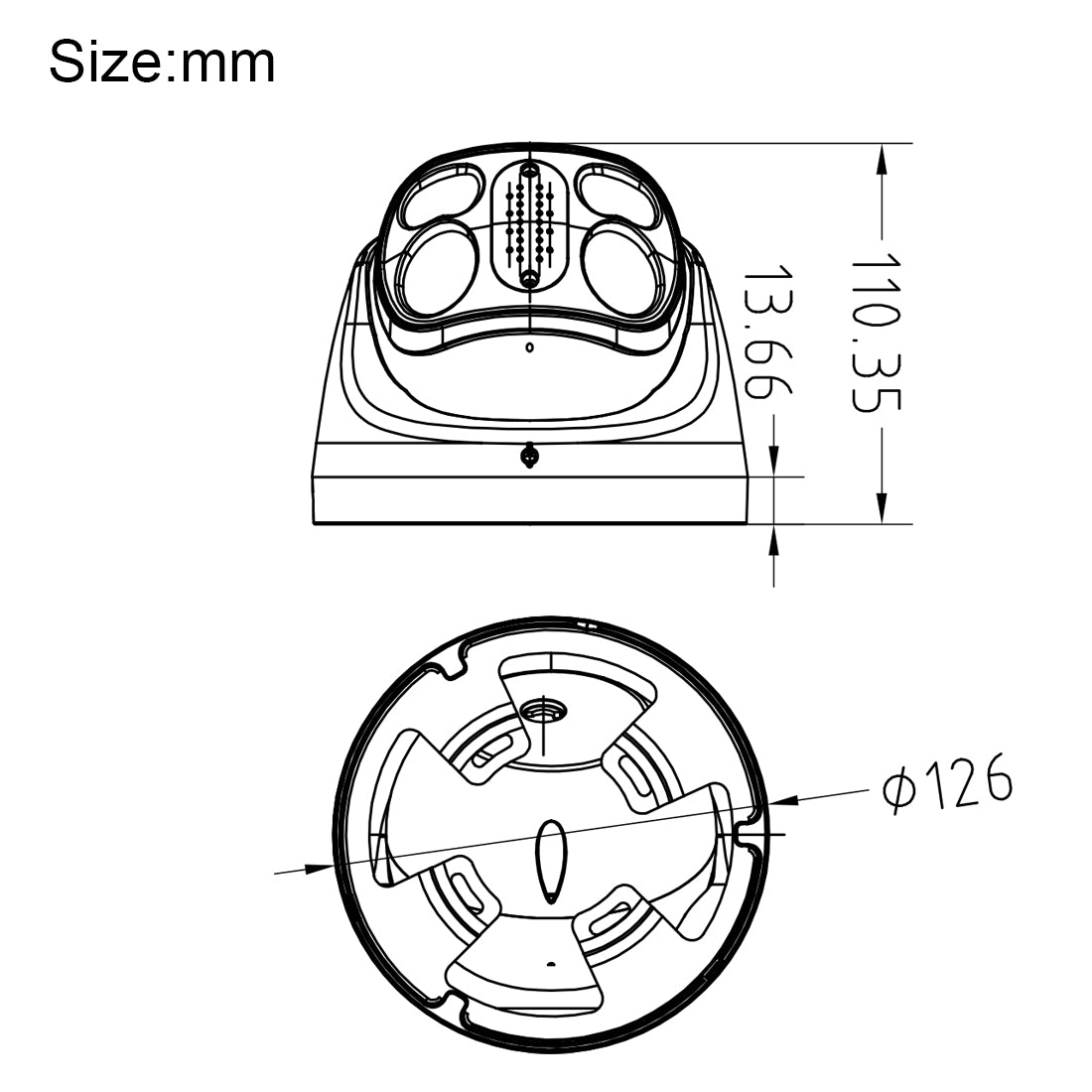 BC-IE512DW-8M2-PMST Dimensions View