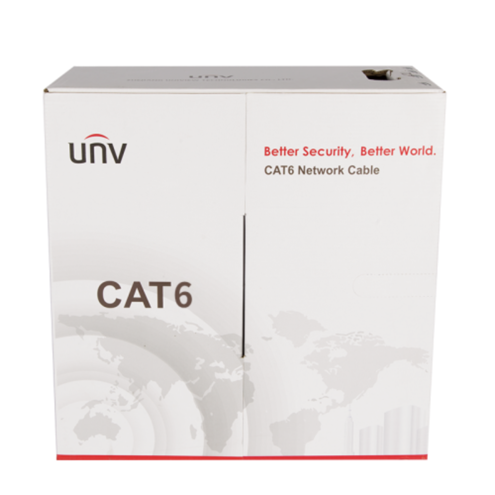1000 ft Cat6e UTP Solid Cable – White, 600 MHz