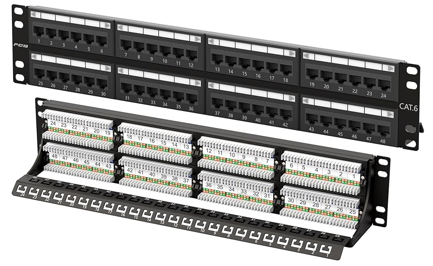 Cat6 48‑Port Rack Patch Panel