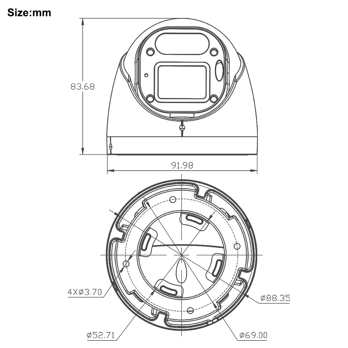 BC-TE2A3WW-5FC 5MP 4in1 Fixed Lens Turret Dome Camera