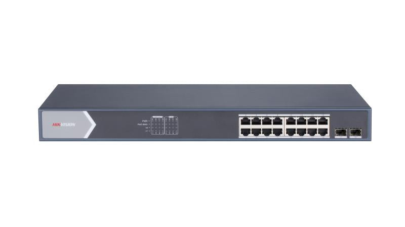 Hikvision DS‑3E0518P‑E/M 16‑Port PoE Switch + 2 Uplink