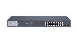 Hikvision DS‑3E0518P‑E/M 16‑Port PoE Switch + 2 Uplink
