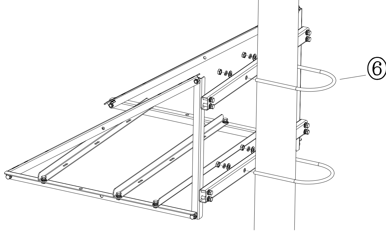 Bracket U-bolts to any 120-180mm pole