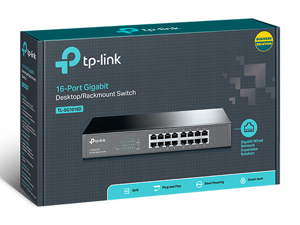 TP‑Link SG1016D 16‑Port Gigabit Rackmount Switch