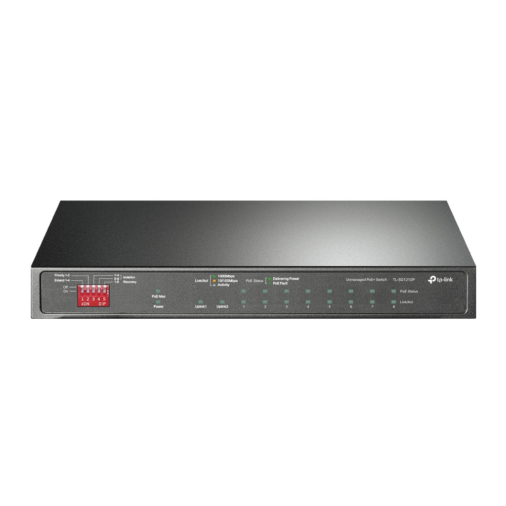 TP-Link TL-SG1210P 10-Port Gigabit Desktop Switch with 8-Port PoE+