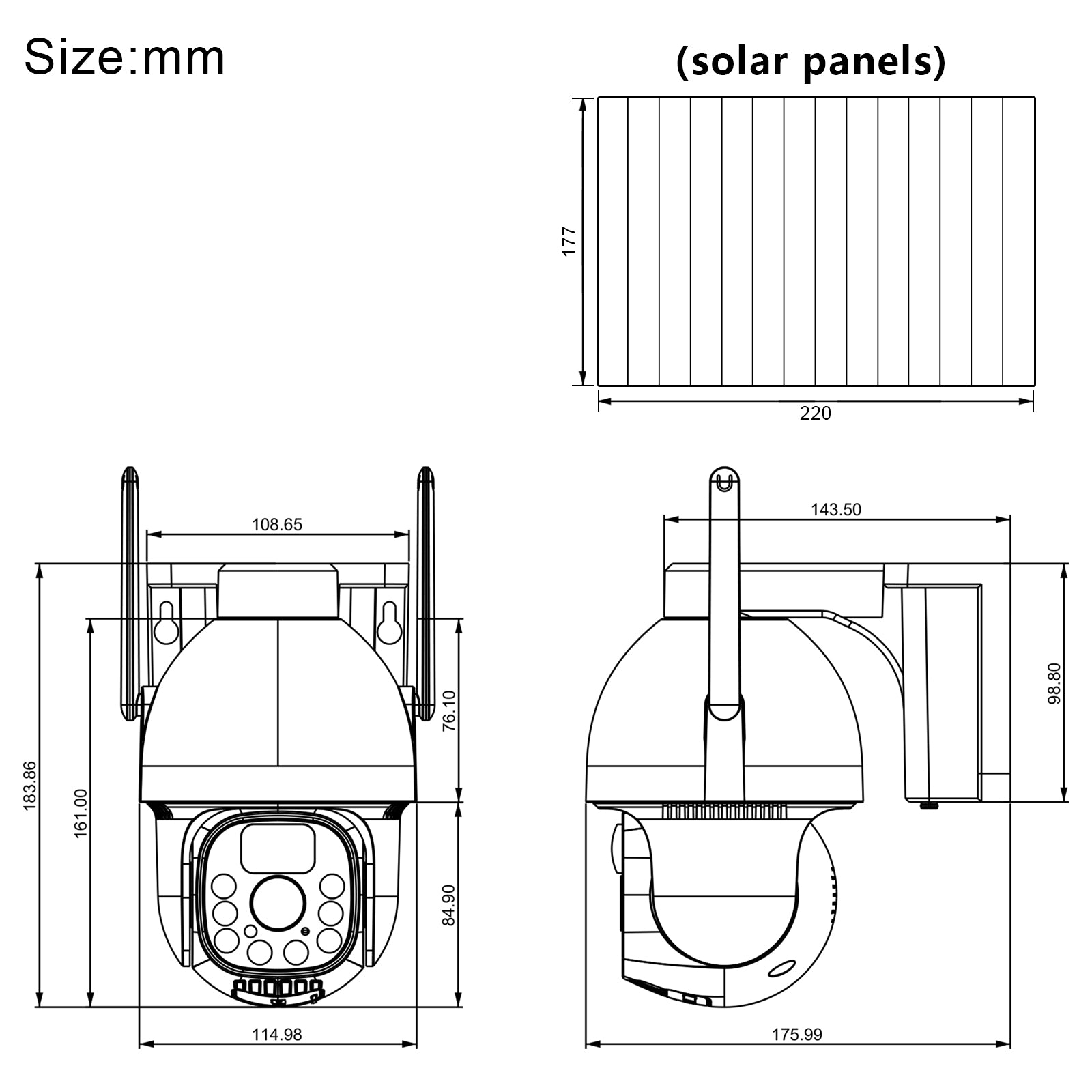 VC-SP253DW-2H5 Dimensions View