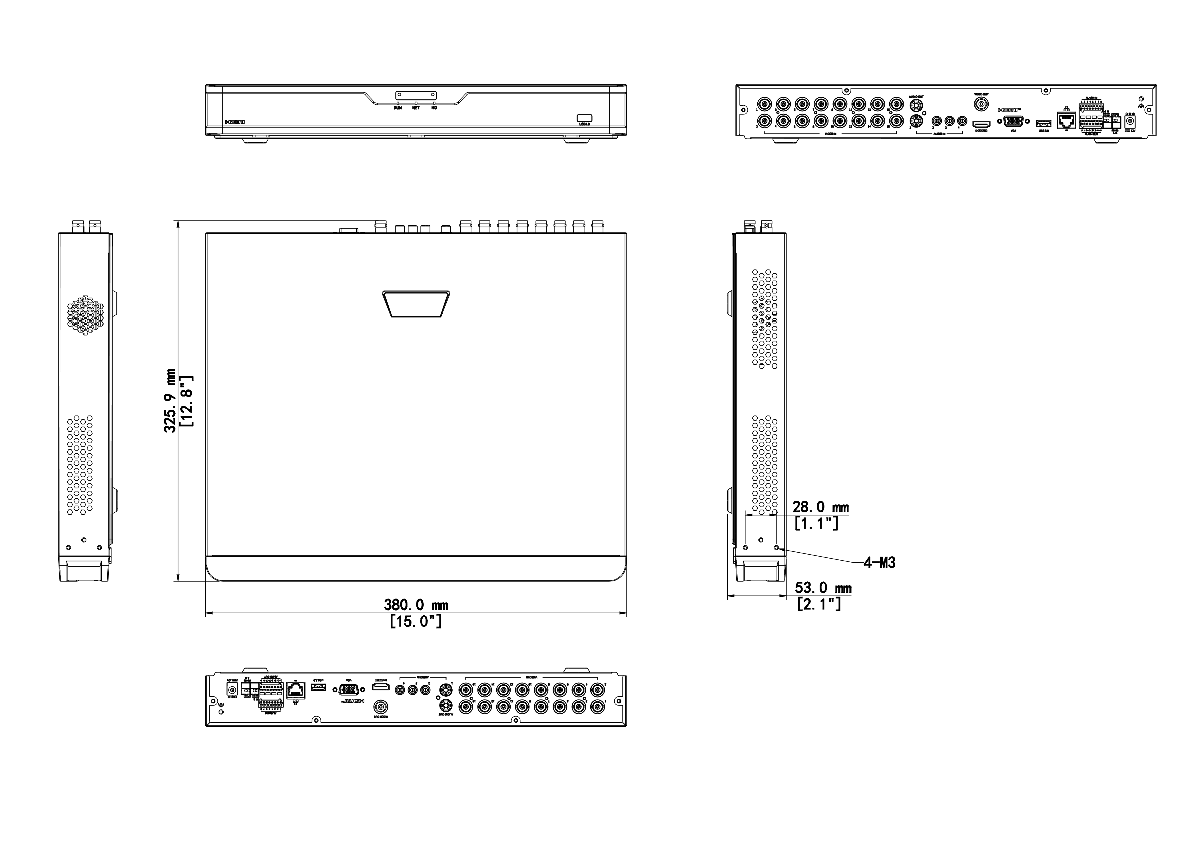 XVR302‑16U3 • 16‑Channel Hybrid DVR