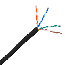 1000 ft Cat6e UTP Solid Cable – Black, 600 MHz
