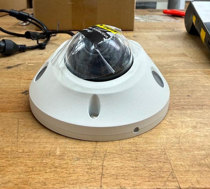 BC-IPC-MD-87-DL actual unit — profile view, vandal dome