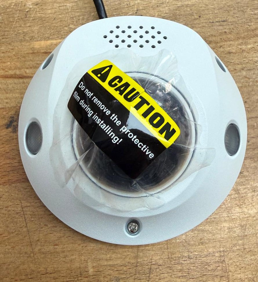 BC-IPC-MD-87-DL actual unit — top view with speaker and dual-light windows