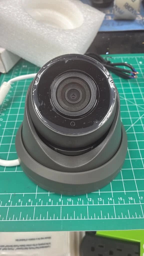 NC228-XDU Grey 8MP 4K IR turret camera - front, IR ring and lens