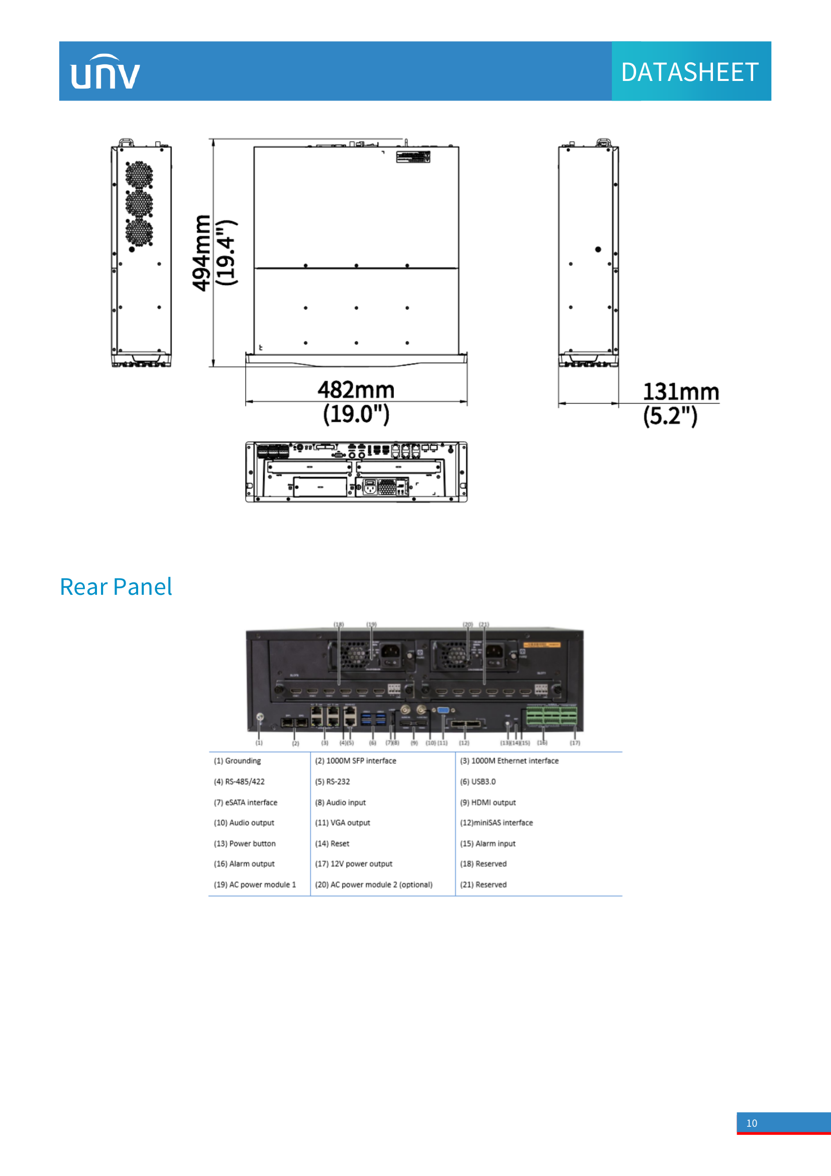 UNIVIEW Unicorn 2000‑CH‑16H • 4,000‑Channel Integrated Surveillance Server