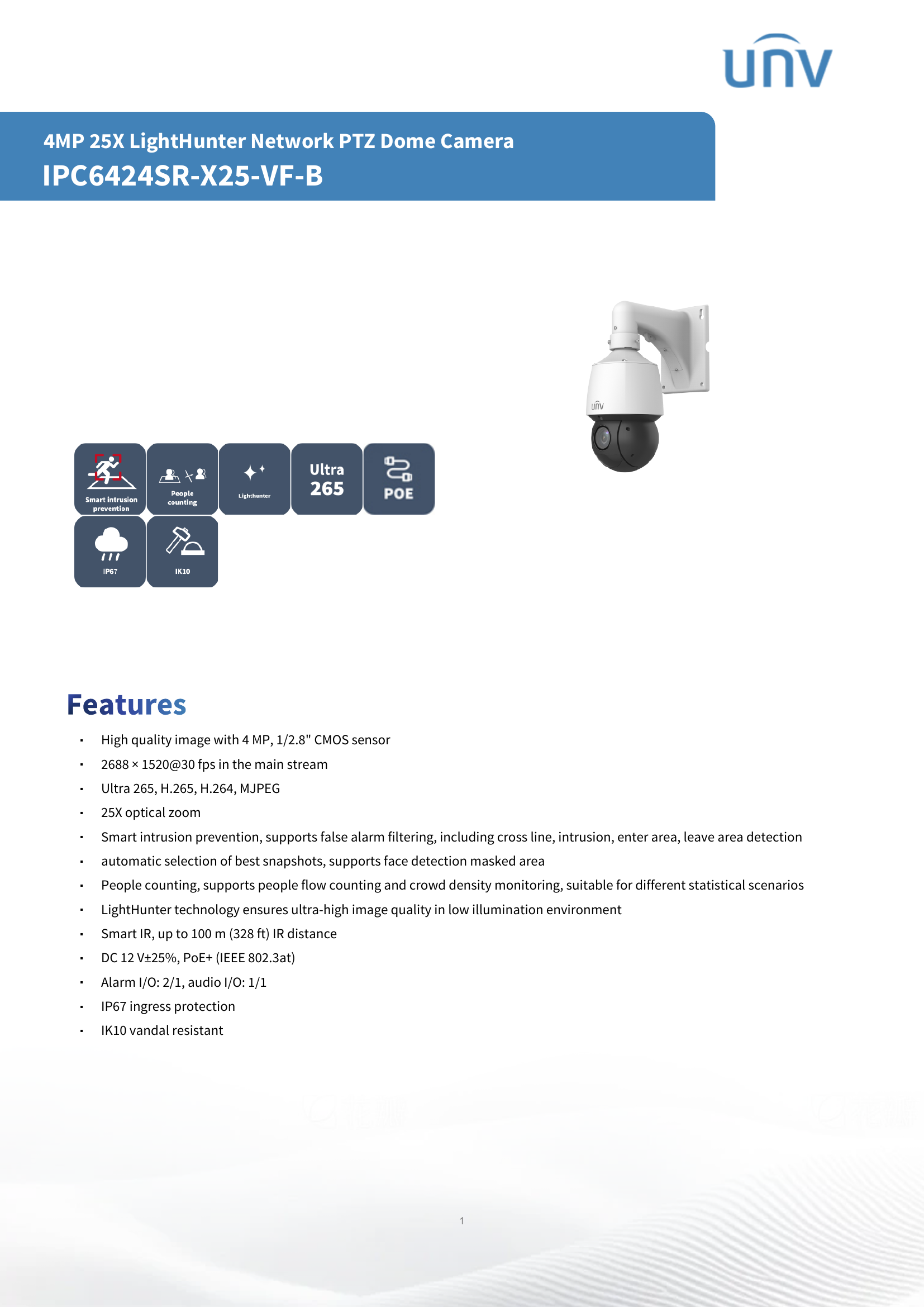 IPC6424SR-X25-VF-B 4" PTZ 4MP