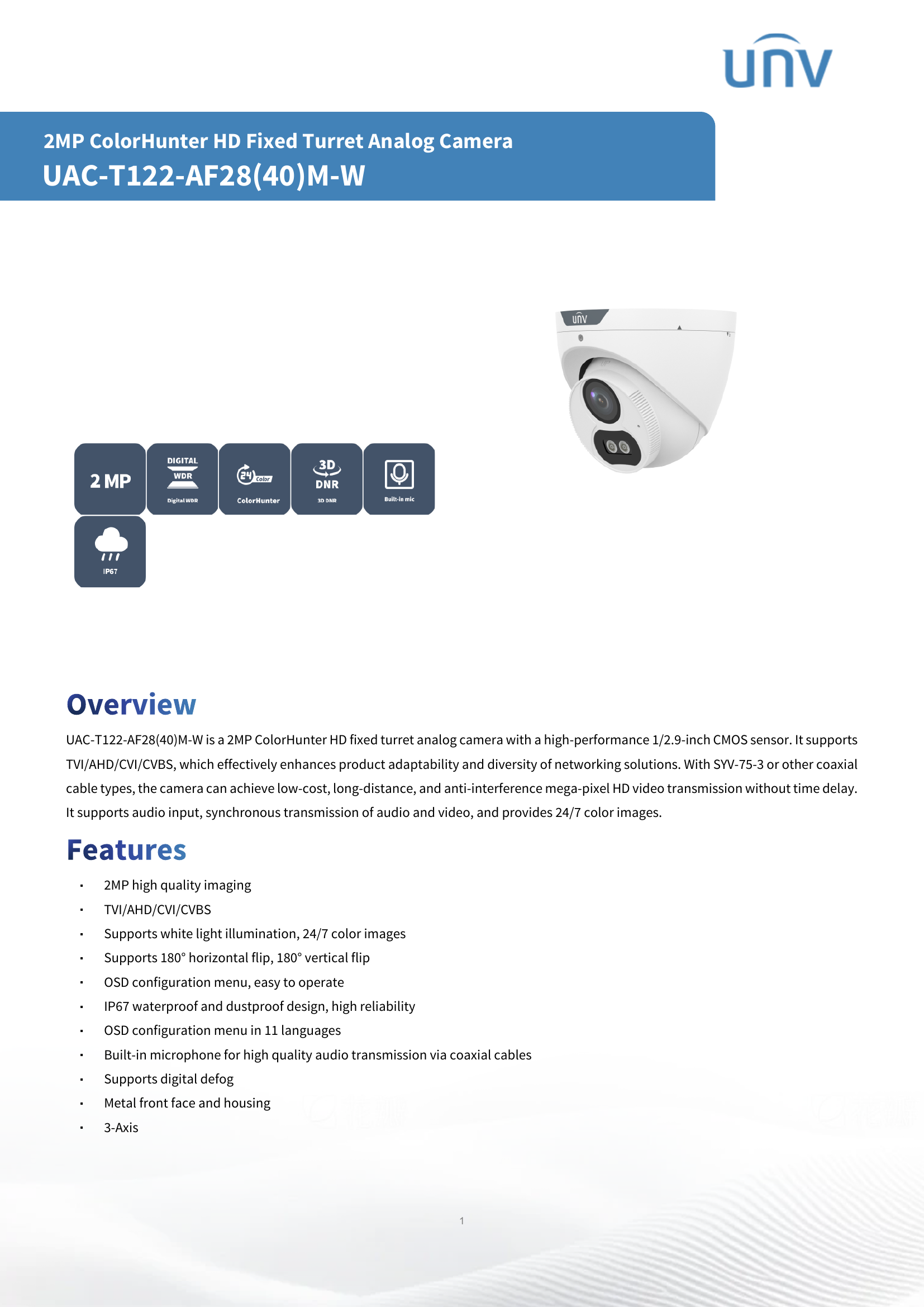UAC-T122-AF28M LightHunter Turret 2MP