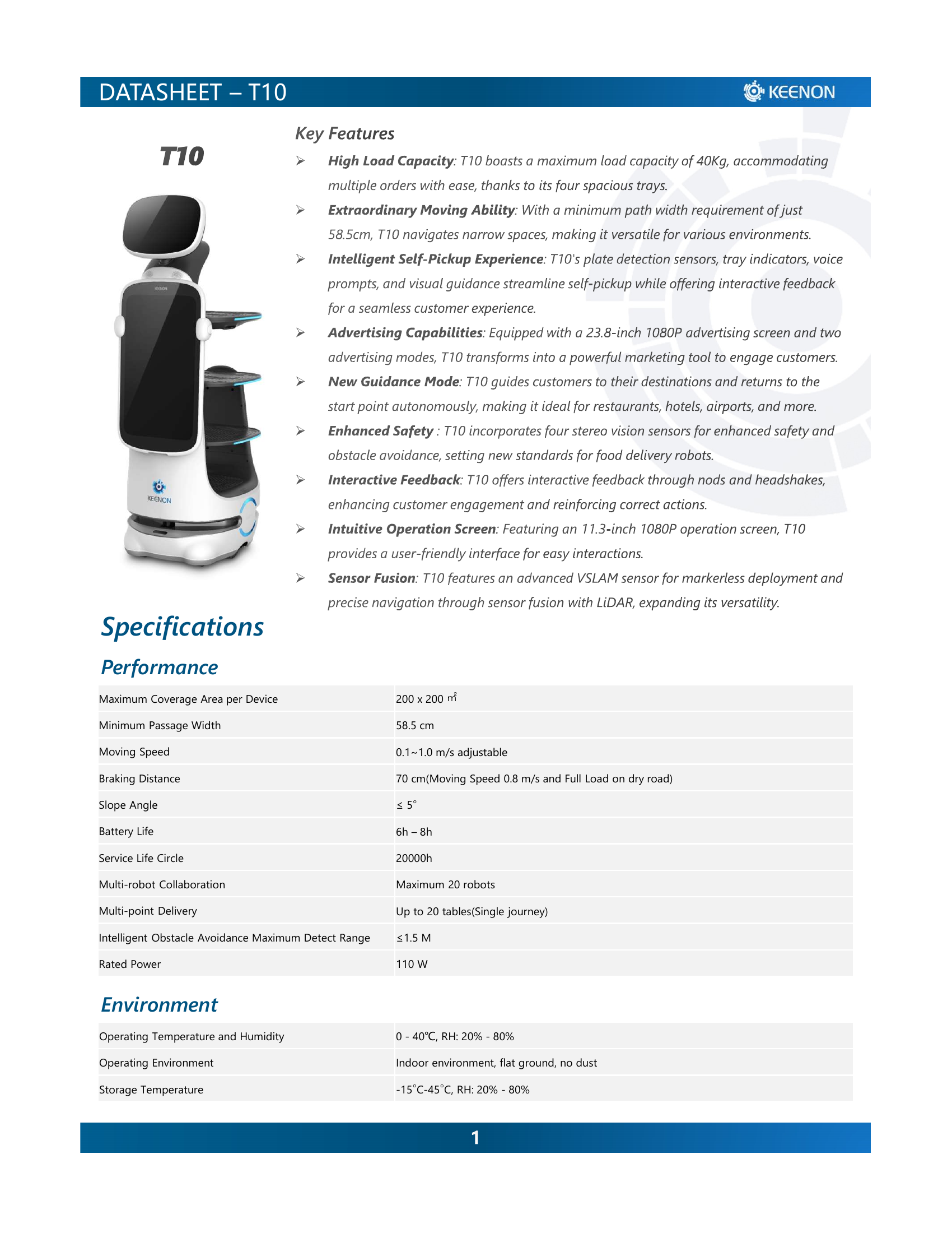 TrayTrek-T10 Service Robot