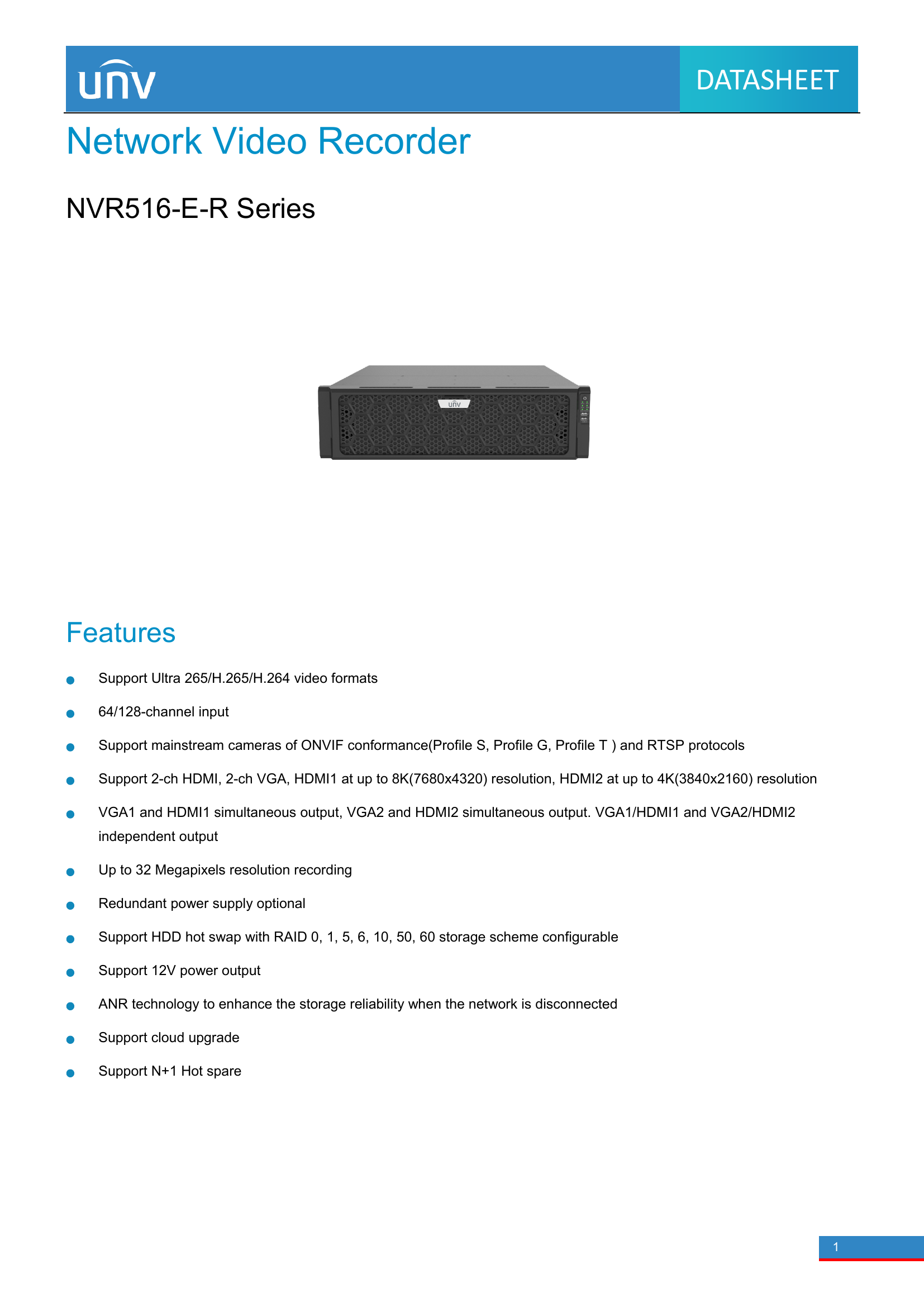 NVR516-128E-R 128-Channel Redundant Enterprise NVR