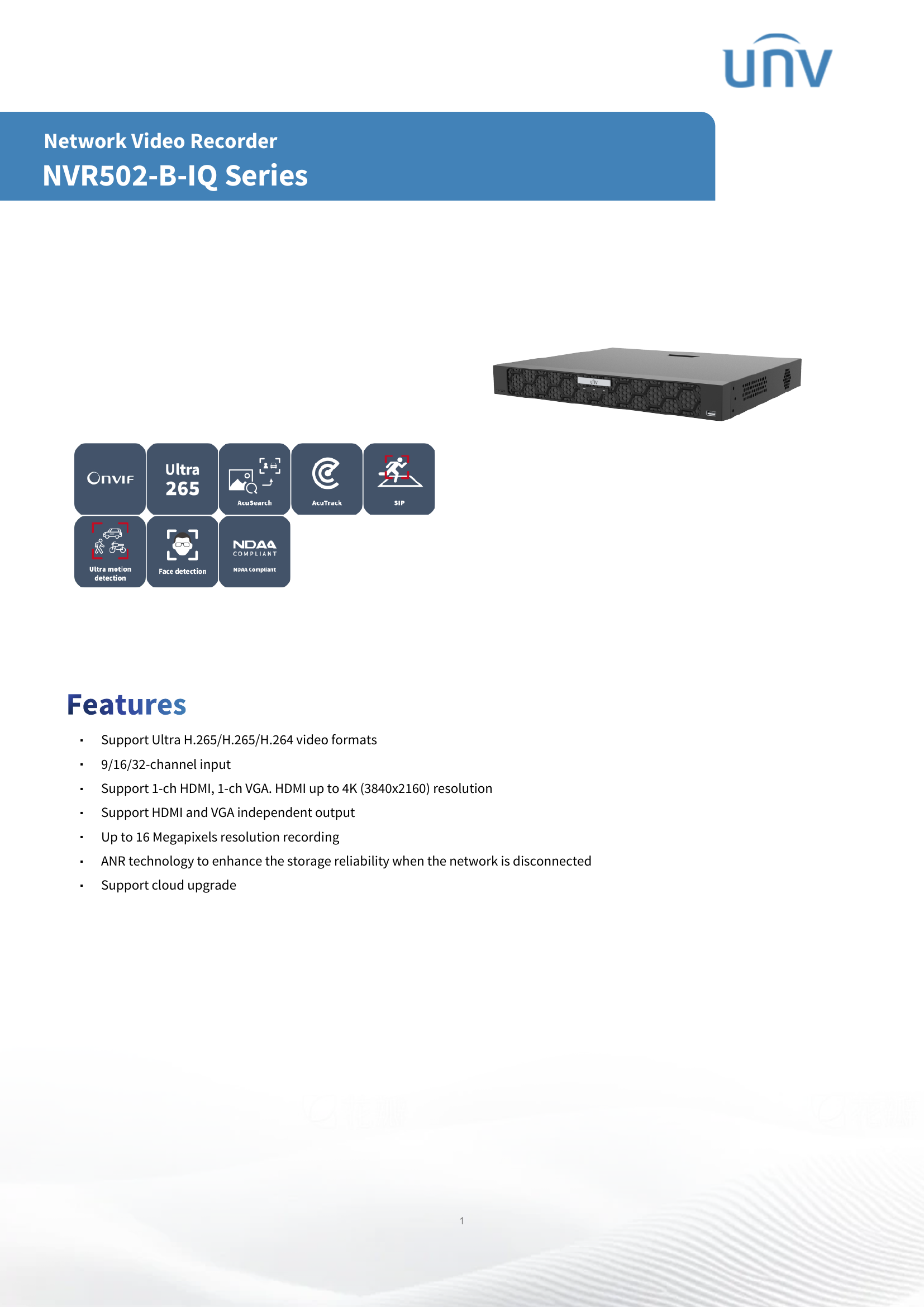NVR502-09B-IQ 9-Channel Intelligent 4K NVR