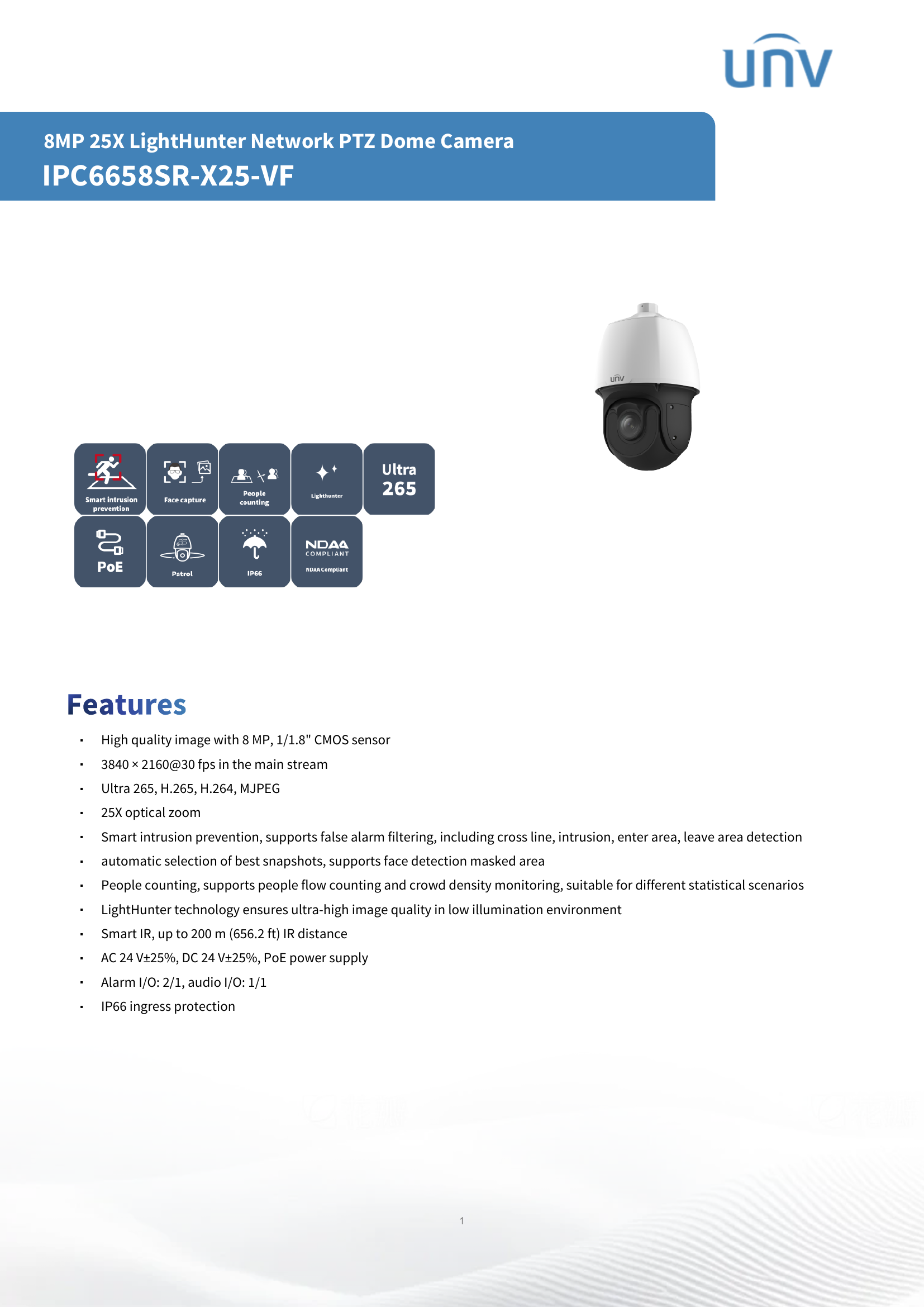 IPC6685SR-X25-VF 6" PTZ 8MP