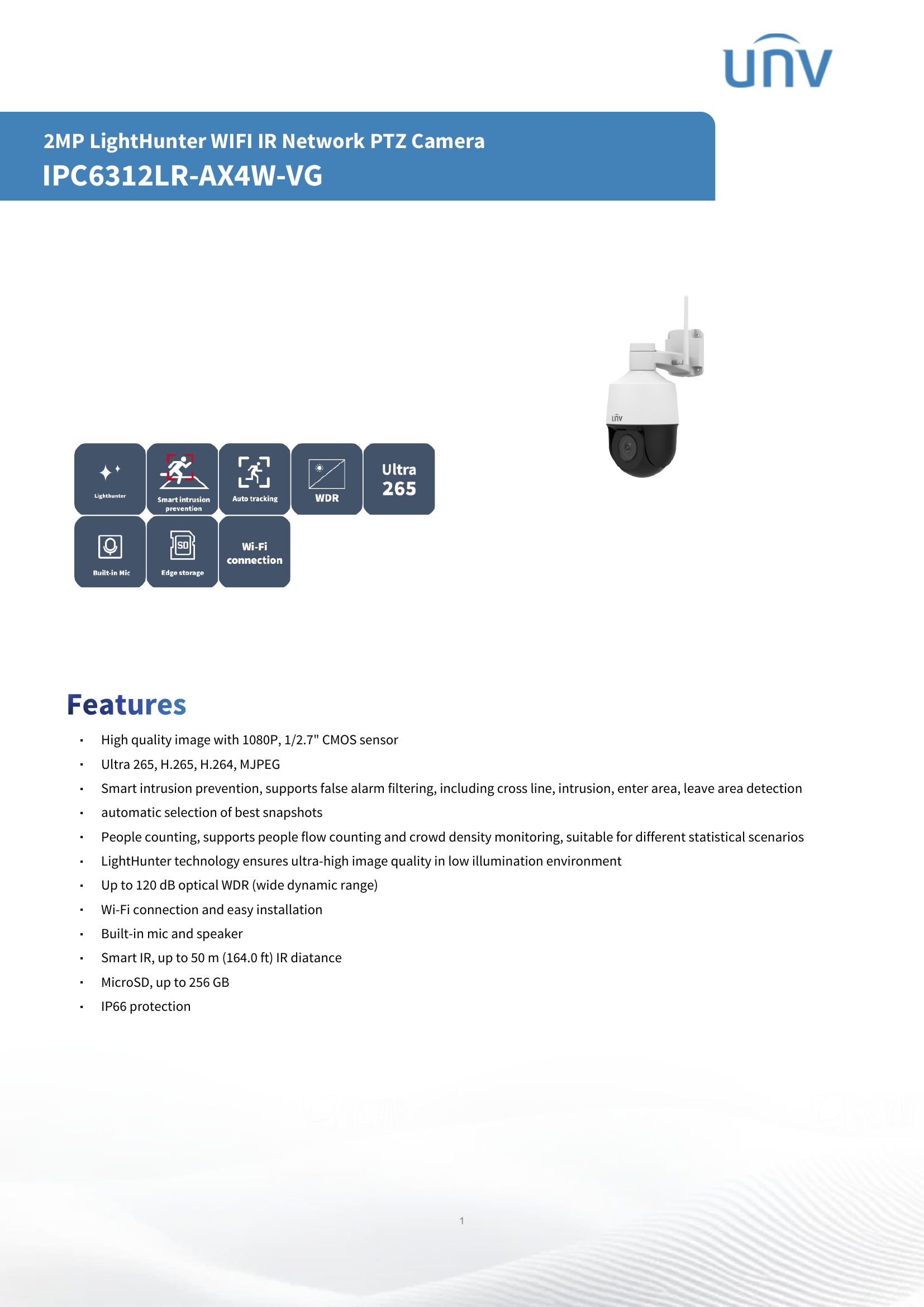 IPC6312LR-AX4W-VG 3" Wi-Fi PTZ 2MP