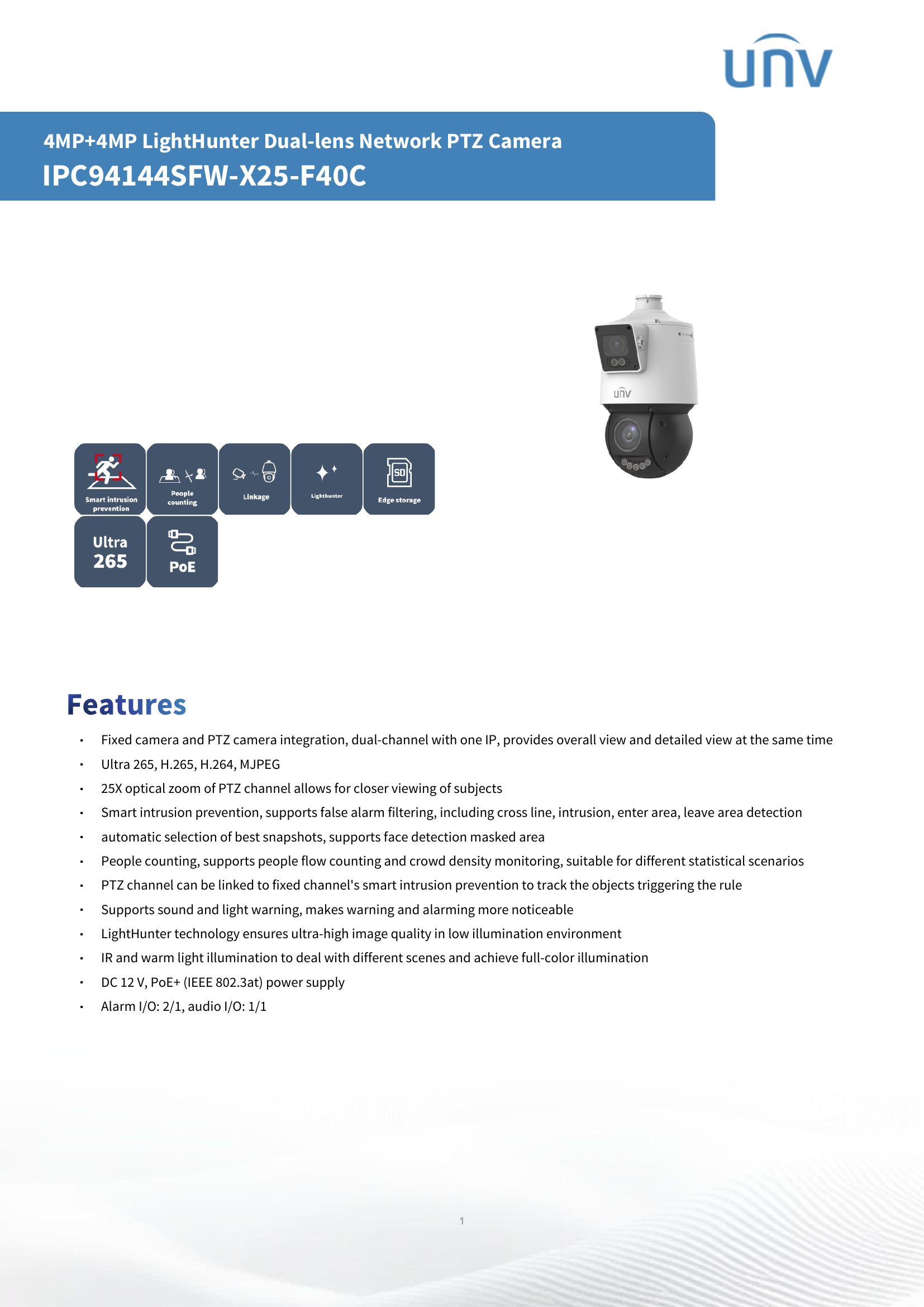 IPC9414SFW-X25-F40C 4" Dual-Lens PTZ