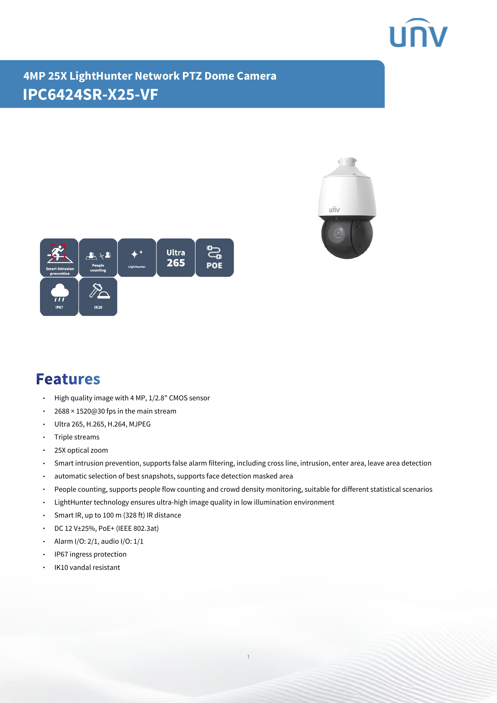 IPC6424SR-X25-VF 4" PTZ 4MP