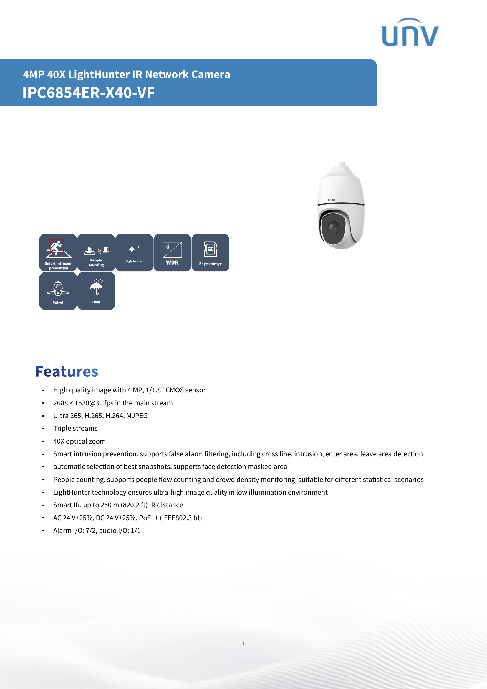 IPC6854ER-X40-VF 8" PTZ 4MP