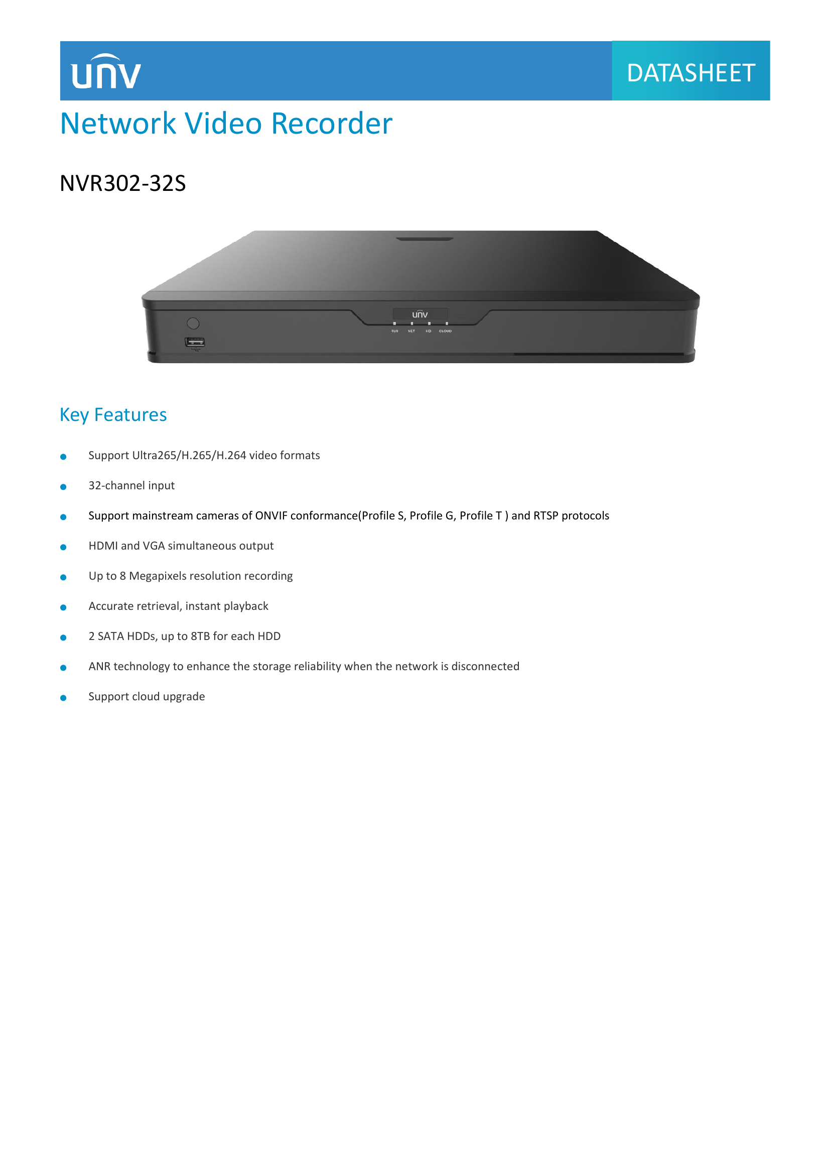  NVR302‑32X • 32‑Channel NVR
