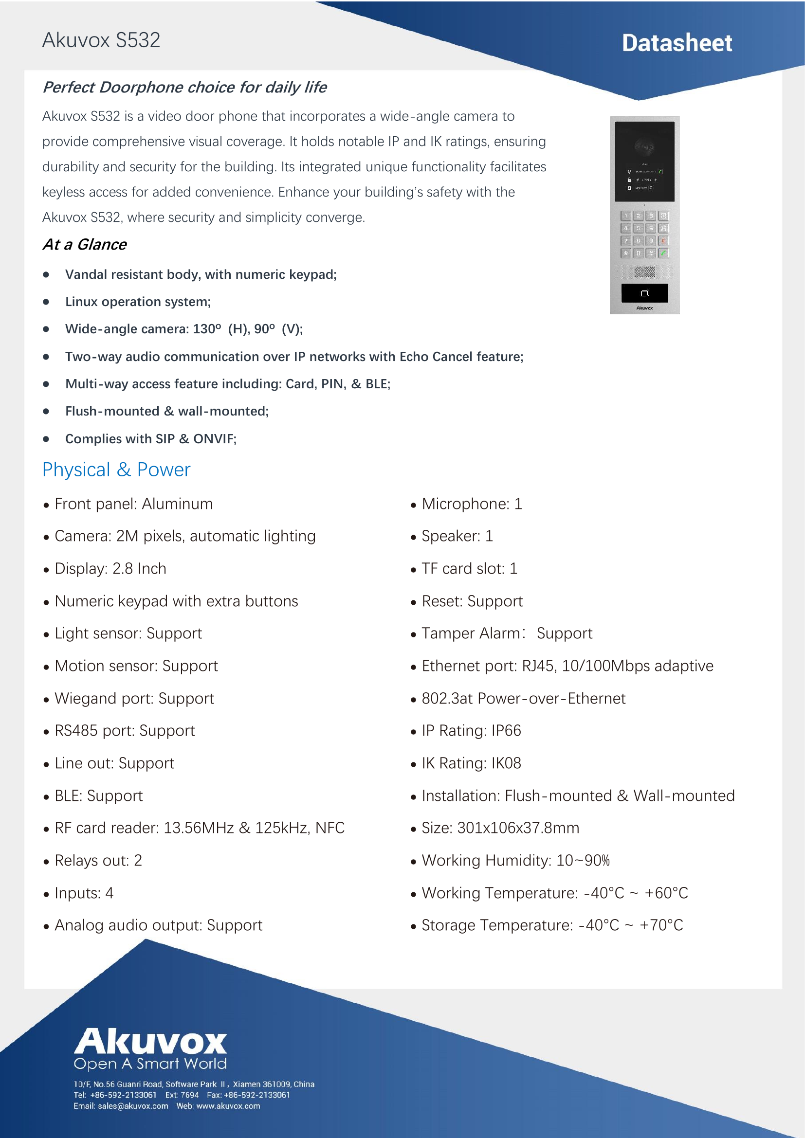 Akuvox‑X915 8″ Luxe Entry