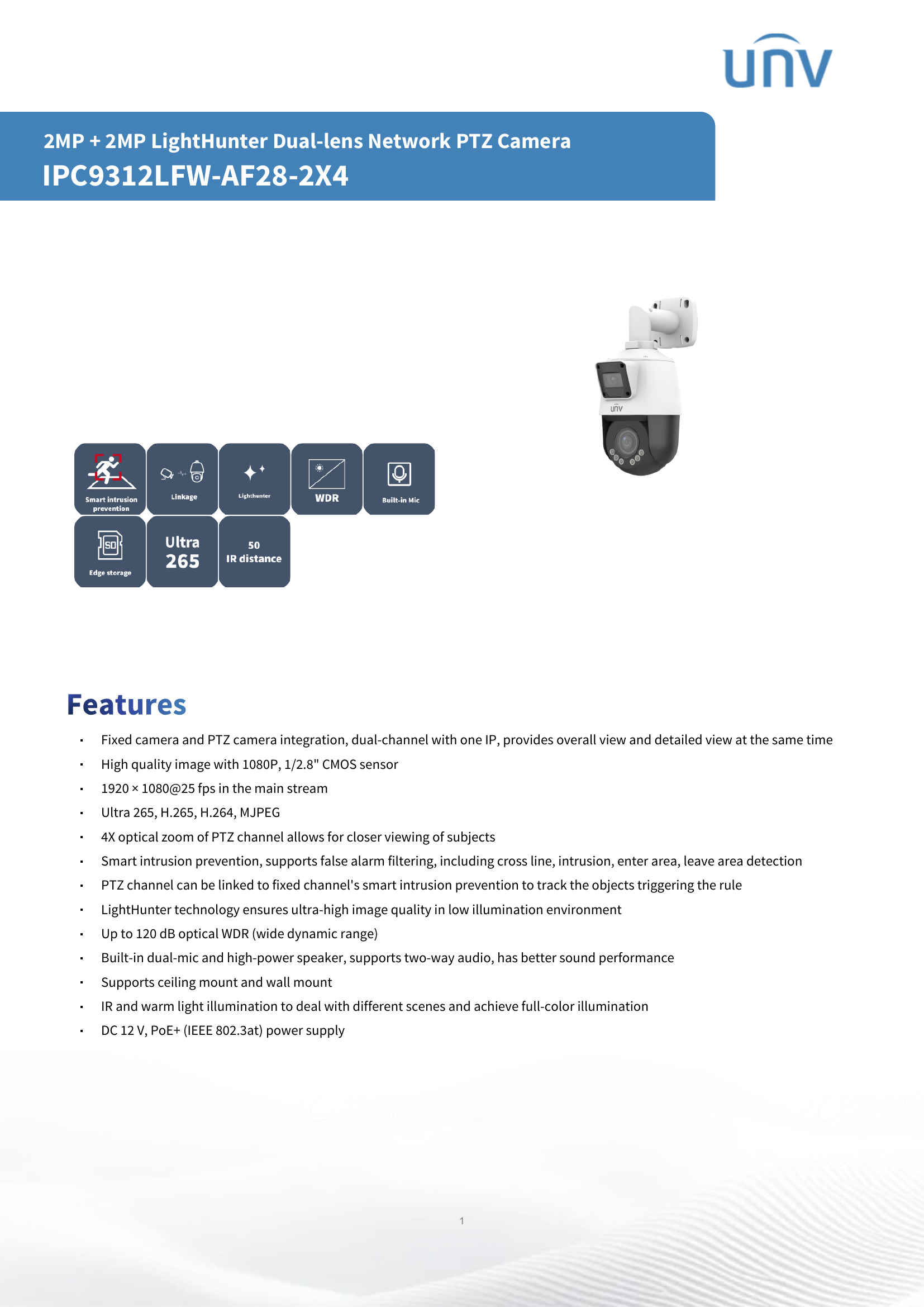 IPC9312LFW-AF28-2X4 3" Dual-Lens PTZ