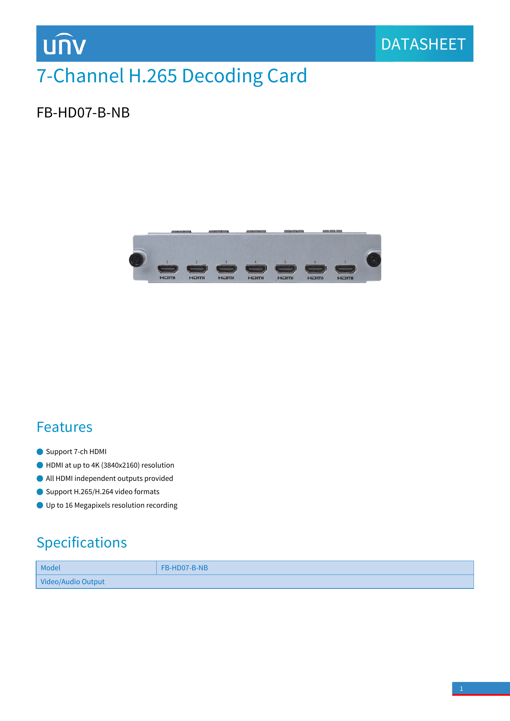 FB-HD07-B-NB 7-Channel Multi-HDMI Display Processor