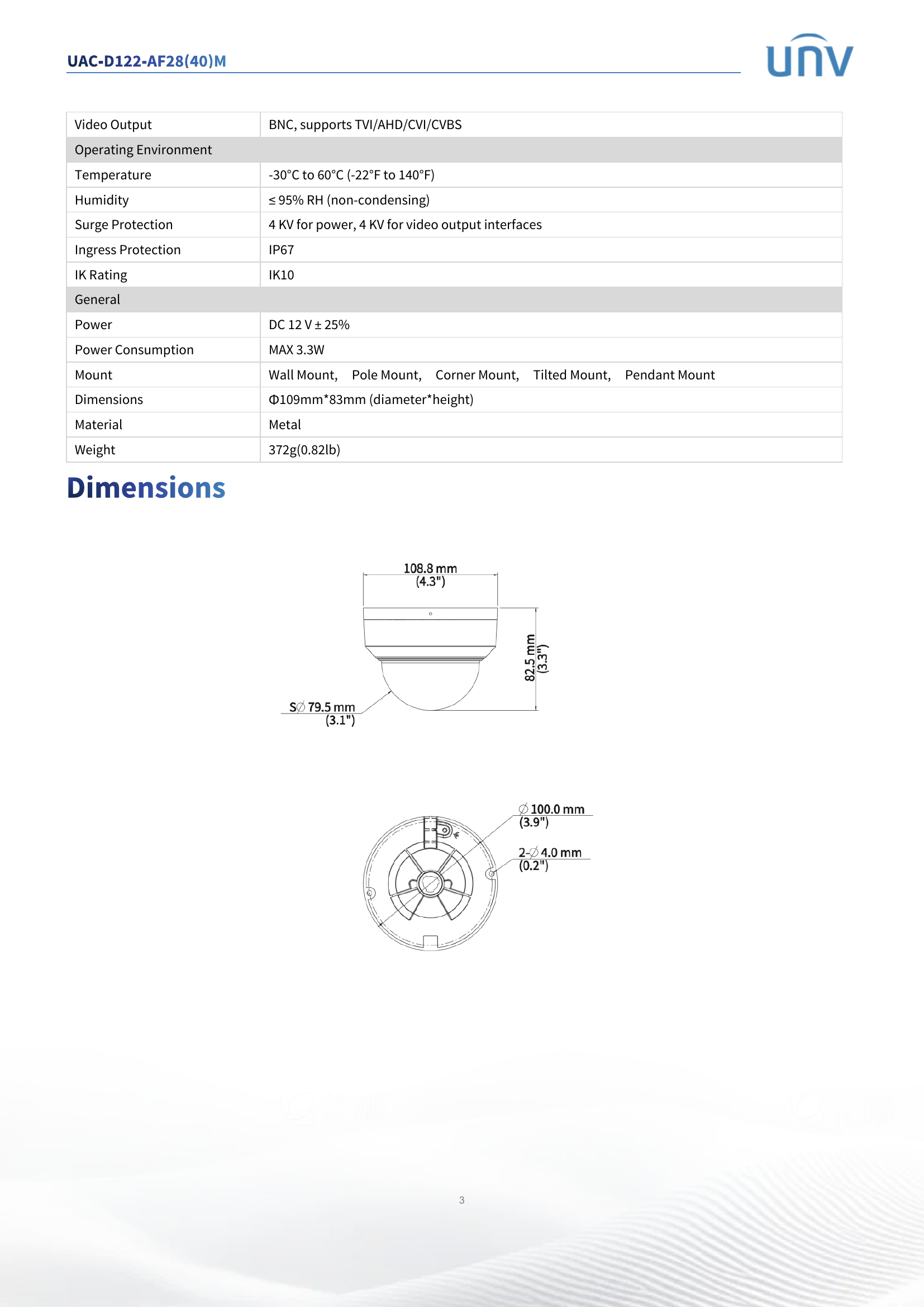UAC-D122-AF28M LightHunter Dome 2MP