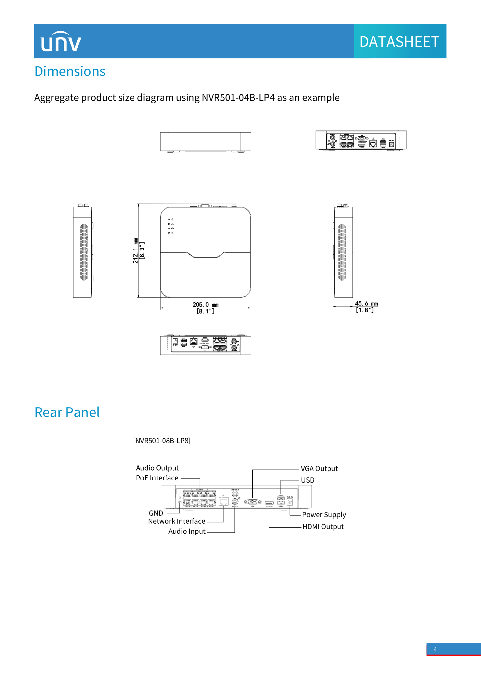 NVR501‑08B‑LP8 • 8‑Channel PoE NVR