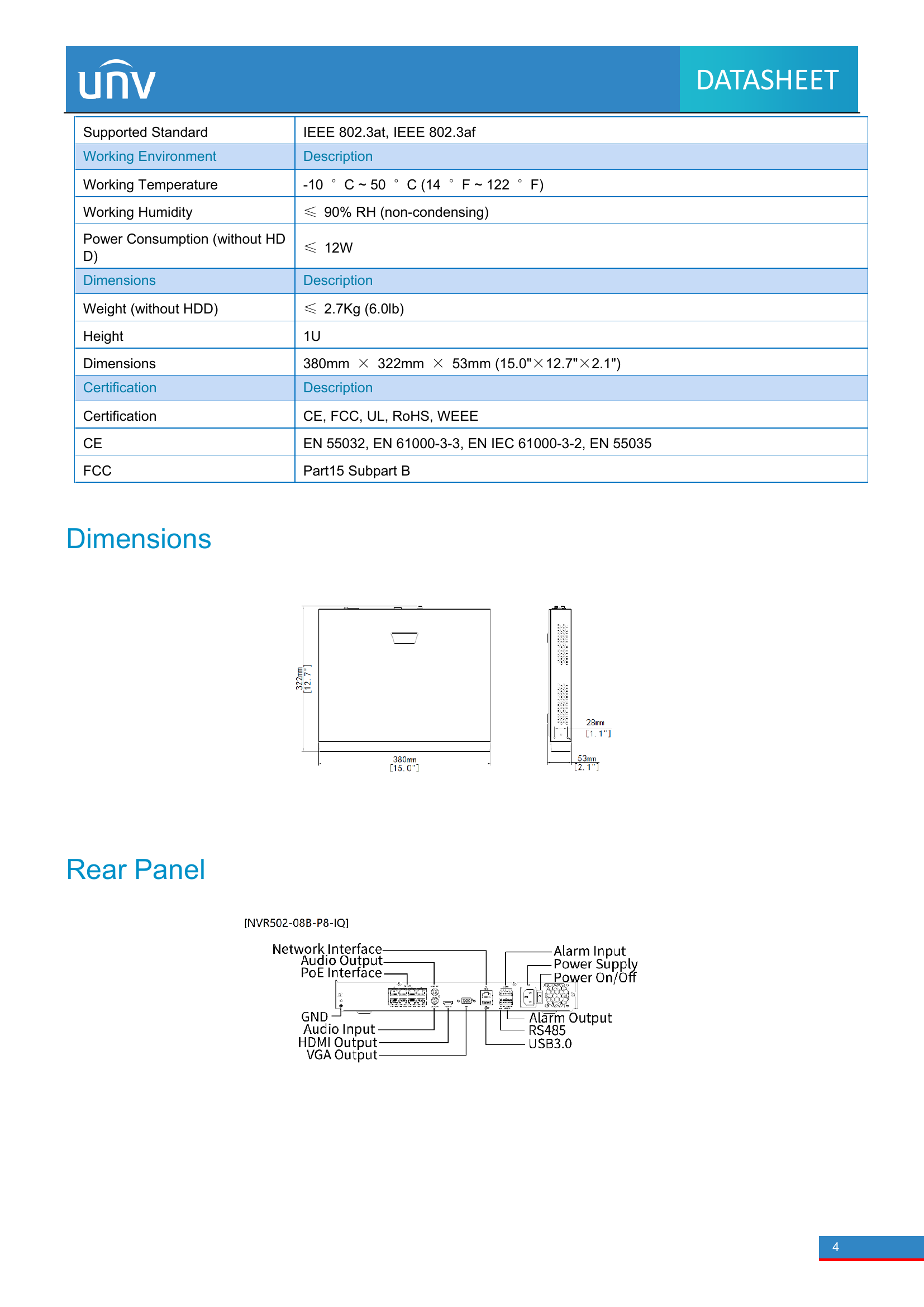 NVR502-16B-P16-IQ 16-Channel PoE 4K NVR