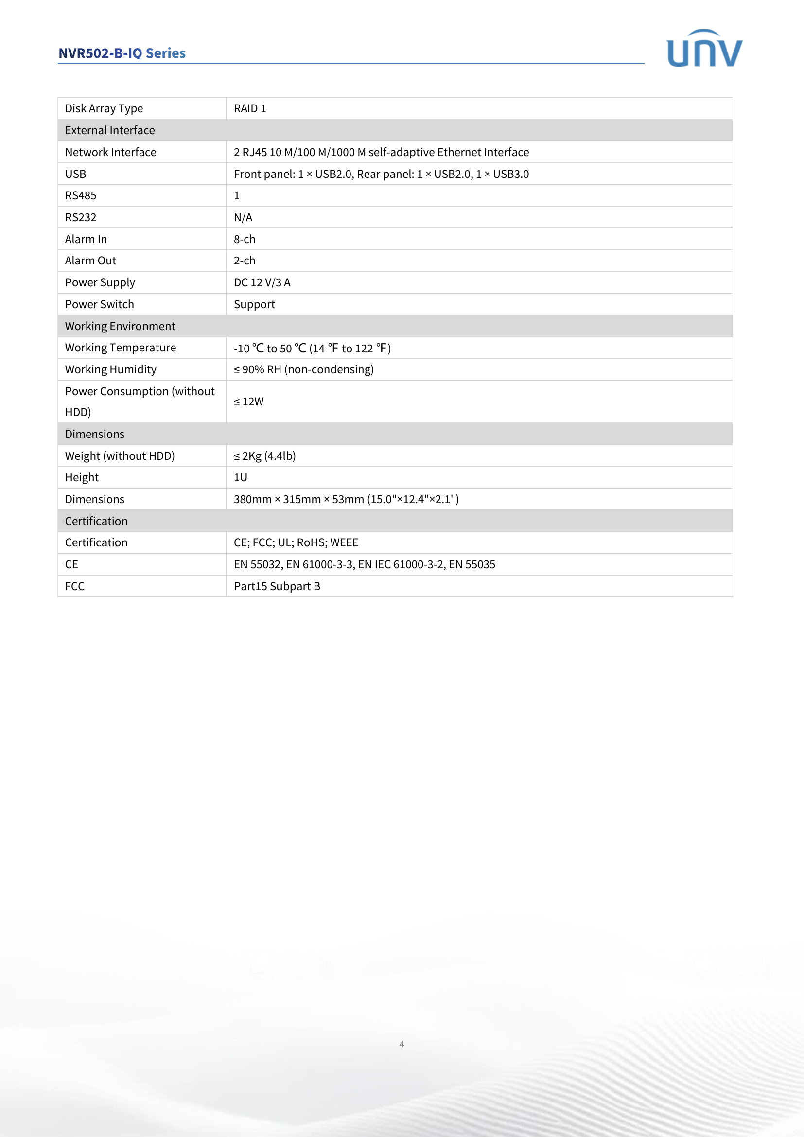 NVR502-09B-IQ 9-Channel Intelligent 4K NVR