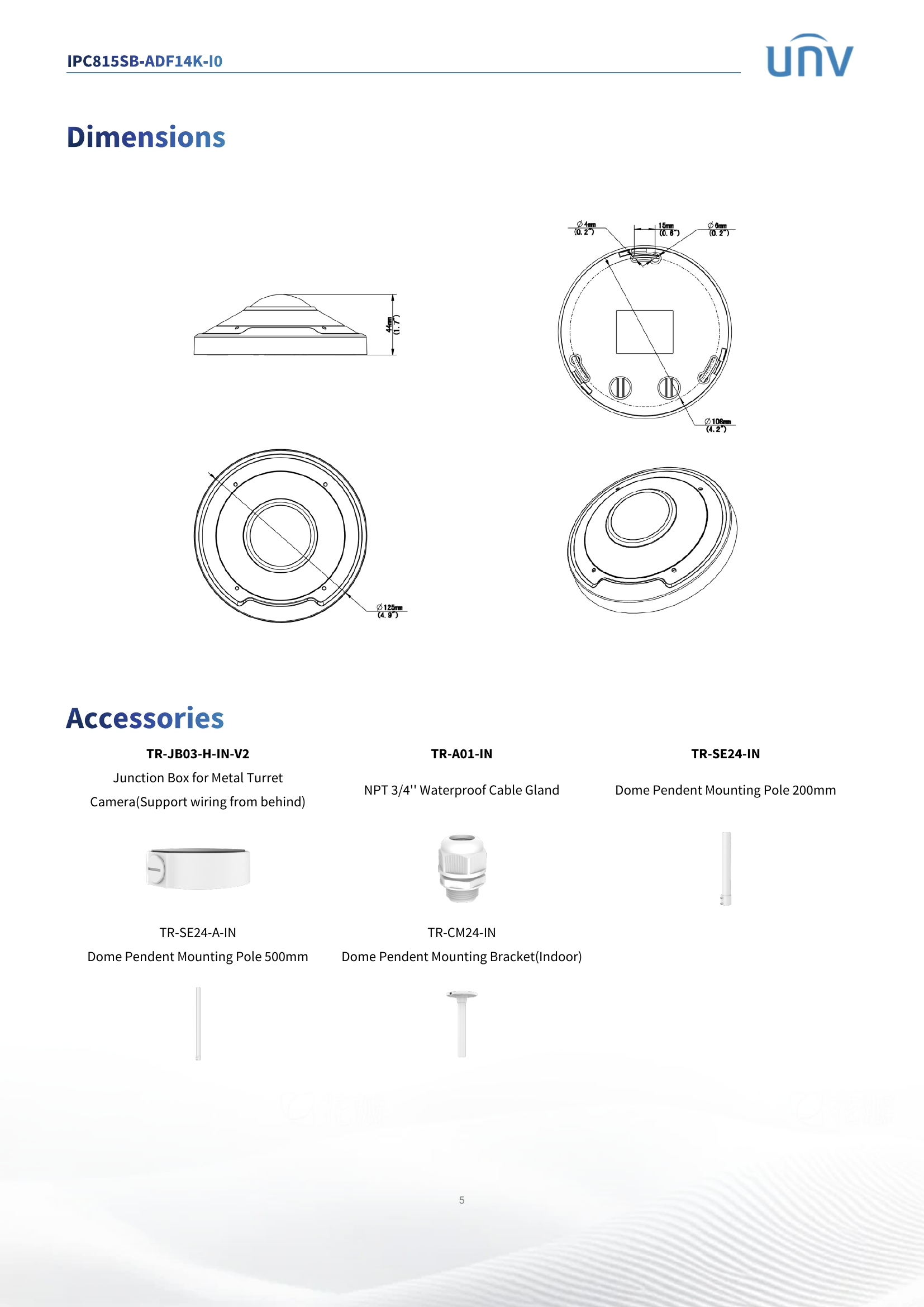 Fisheye 360° 5MP IPC815SB-ADF14K-I0
