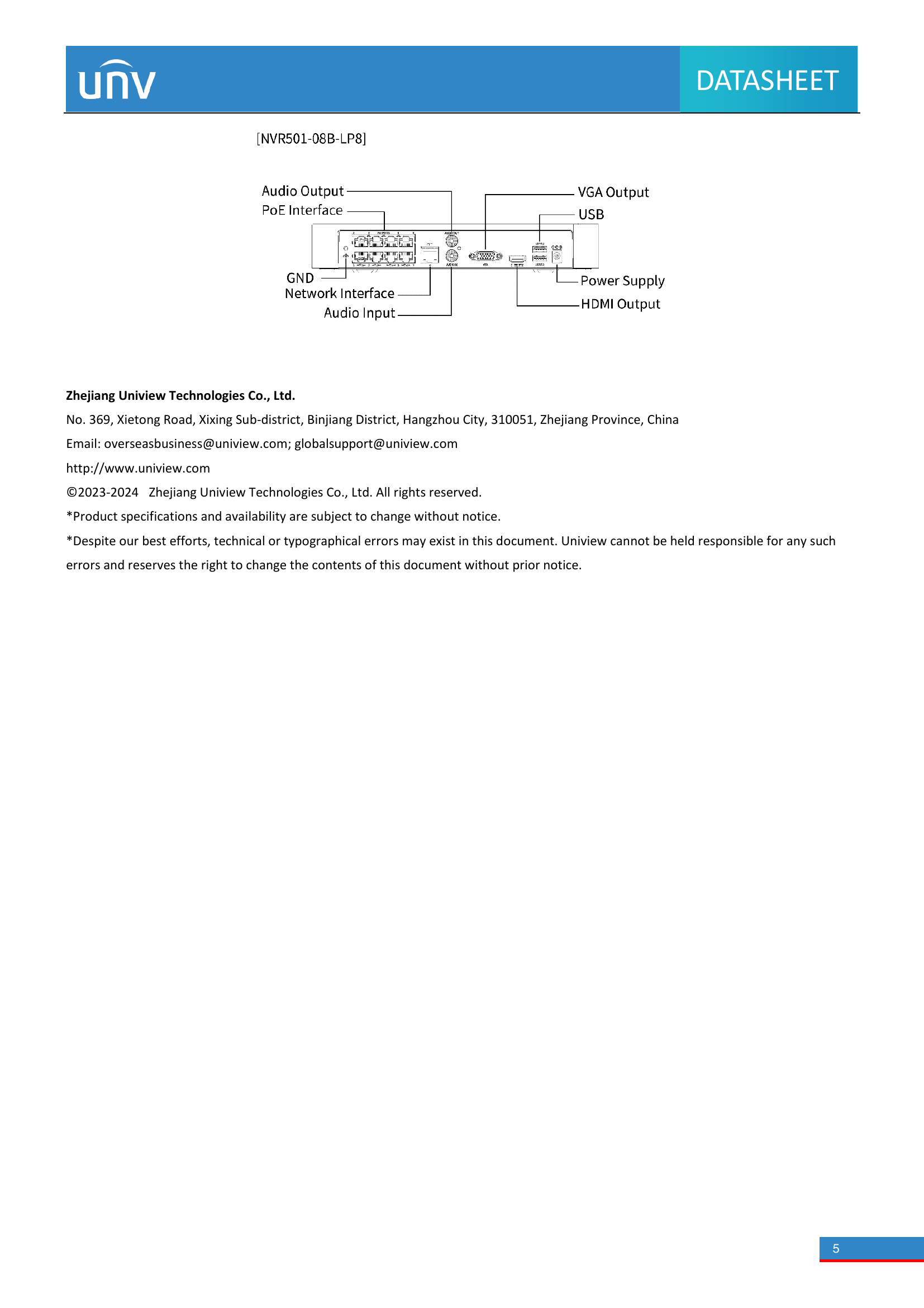 NVR501-08B-LP8 8-Channel NVR