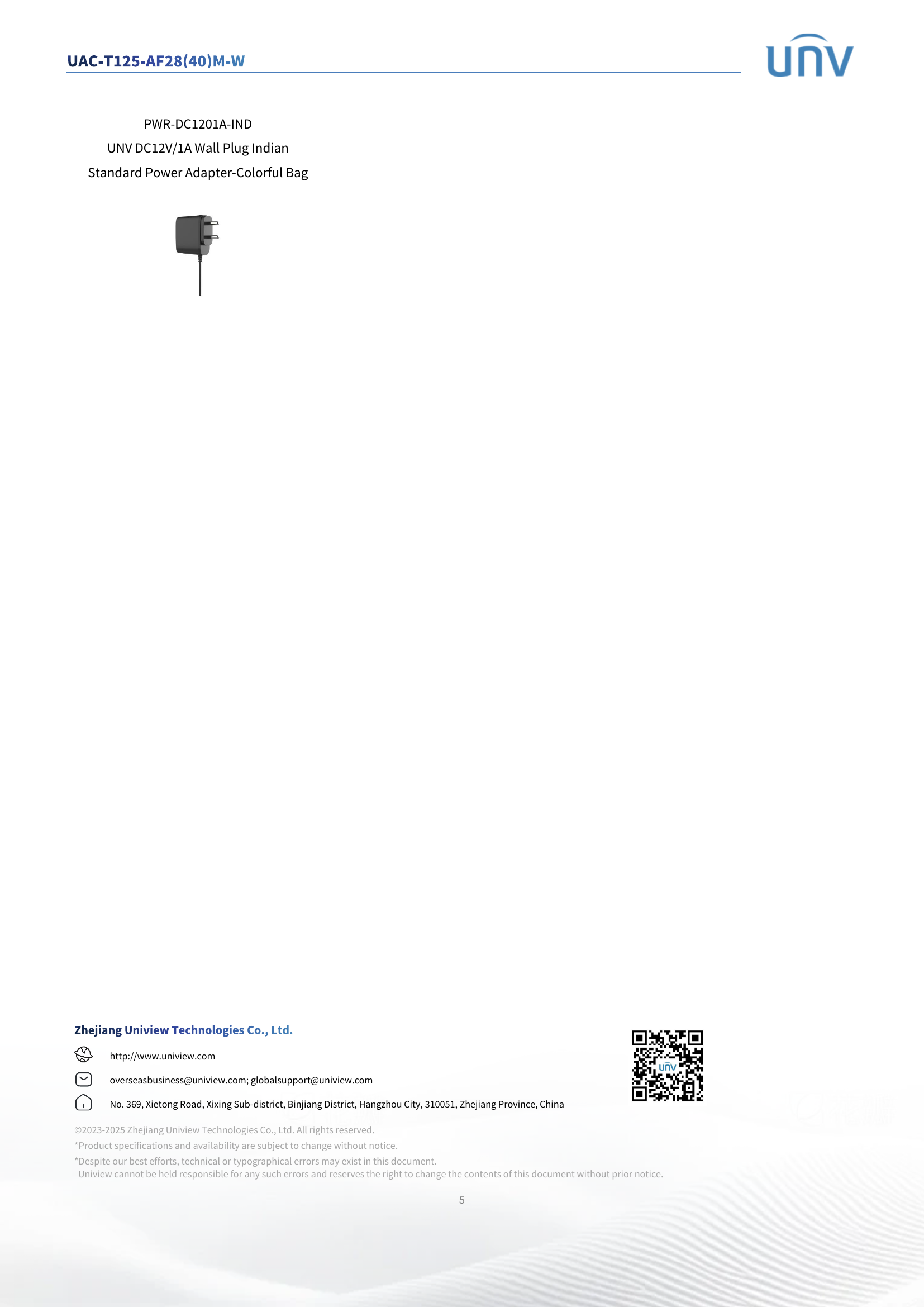 UAC-T125-AF28M-W ColorHunter Turret 5MP