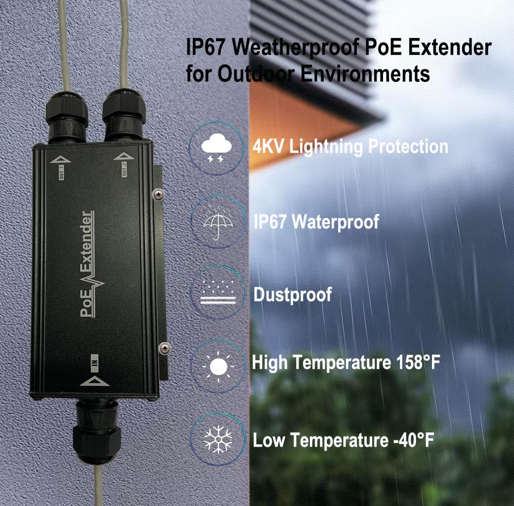 IP67 waterproof, dustproof, 4KV lightning protection, -40 to 158 F