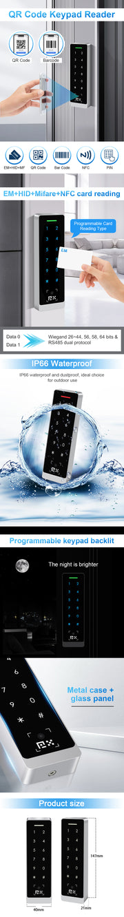 QR7 QR Code Keypad Reader - Features and Specifications