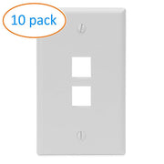 Kenuco Gang Keystone Wall Plate - Standard Size (10 Pack, 2 Port)